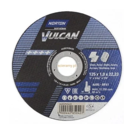 Tarcza VULCAN do cięcia stali 125x1,0 0118042