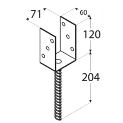 Podstawa słupa 70x70mm PS70U DOMPOD-01