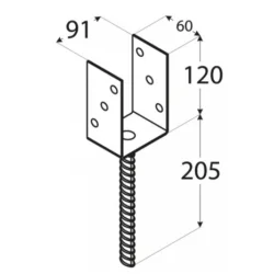 Podstawa słupa 90x90mm PS90U DOMPOD-02