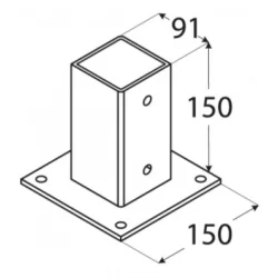 Podstawa słupa 90x90mm PSP90 DOMPOD-06