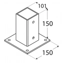 Podstawa słupa 100x100mm PSP100 DOMPOD-27