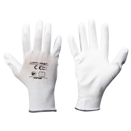 Rękawice PU "10" białe paczka 12 szt. XL230710B
