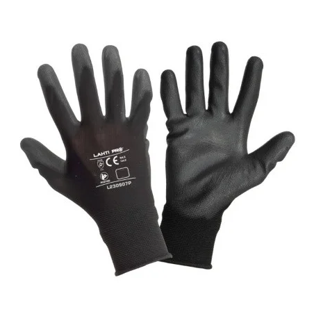 Rękawice PU czarne "9" paczka 12 szt. XL230909B