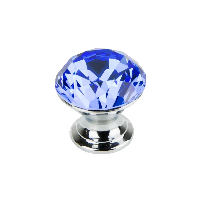 Gałka meblowa AVA kryształ niebieska fi35mm 189GAL10