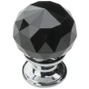 Gałka meblowa kryształ KULA DUŻA fi30 czarna 189GAL2