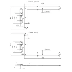 ZAWIAS KATOWY OZD+CZOP 400X650  40.023