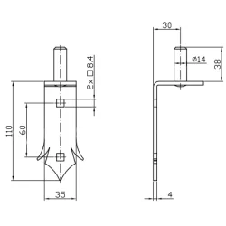 ZAWIAS CZOP FI14 400/600 OZDOBNY 40.007