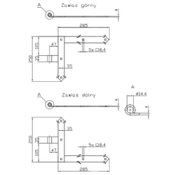 ZAWIAS KATOWY OZD.250X285