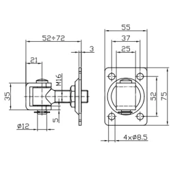 ZAWIAS REG.M16 PODST.75X55X3   16.017