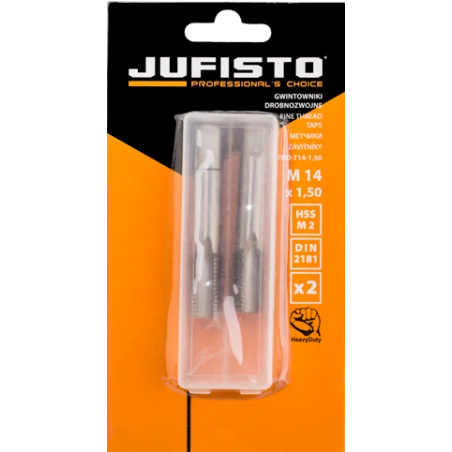Gwintownik drobnozwojny JUFISTO  Materiał: HSS-M2 Rozmiar: M14 Skok gwintu: 1,50