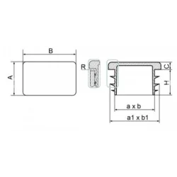 Zaślepka prostokątna 20x80mm czarna TULZAS20X80CZ