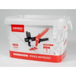 SYSTEM POZIOMUJACY PRO-SP600 1MM KLIPSY 400SZT + WIADRO 5L