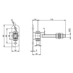 ZAWIAS REG. M12 L-115 PODSTAWA 90X30X3