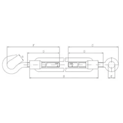 Śruba rzymska OKO + HAK 10mm BASSRU74.10OH