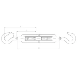 Śruba rzymska HAK + HAK 5mm BASSRU74.5HH