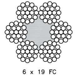 Lina stalowa 10,0mm splot 6x19 FC LINSTAL106x19