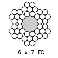 Lina stalowa ocynkowana 5,0mm splot 6x7 FC LINSTAL5.6x7