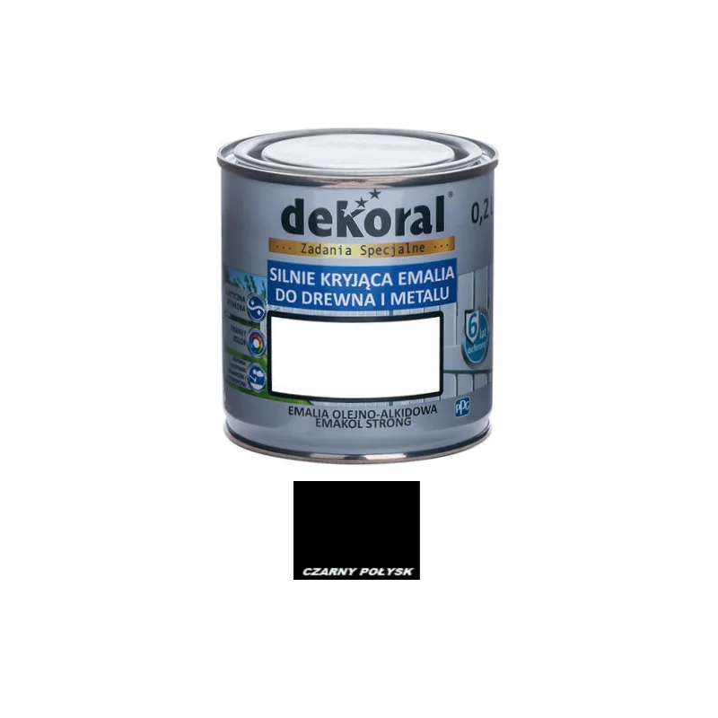 Farba olejna EMAKOL STRONG 0,2L czarna BAWEMA10.1