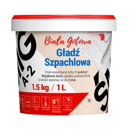 Gotowa gładź szpachlowa Megaron Śmig A-2 1,5 kg biała BAWMEG10.9
