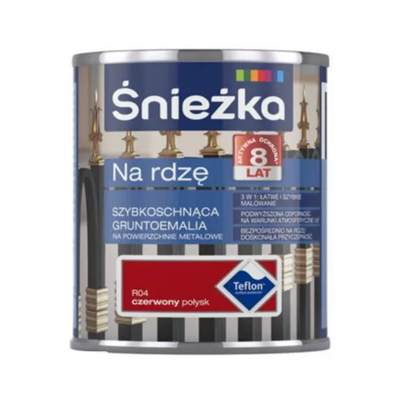 Śnieżka na rdzę 0,65L czerwona połysk BAWPOL10.8