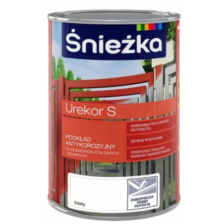 Podkład antykorozyjny UREKOR S ŚNIEŻKA biały 1L BAWURE10.7