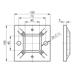 Stopa montażowa do słupka 40x40 UMA/4940-040
