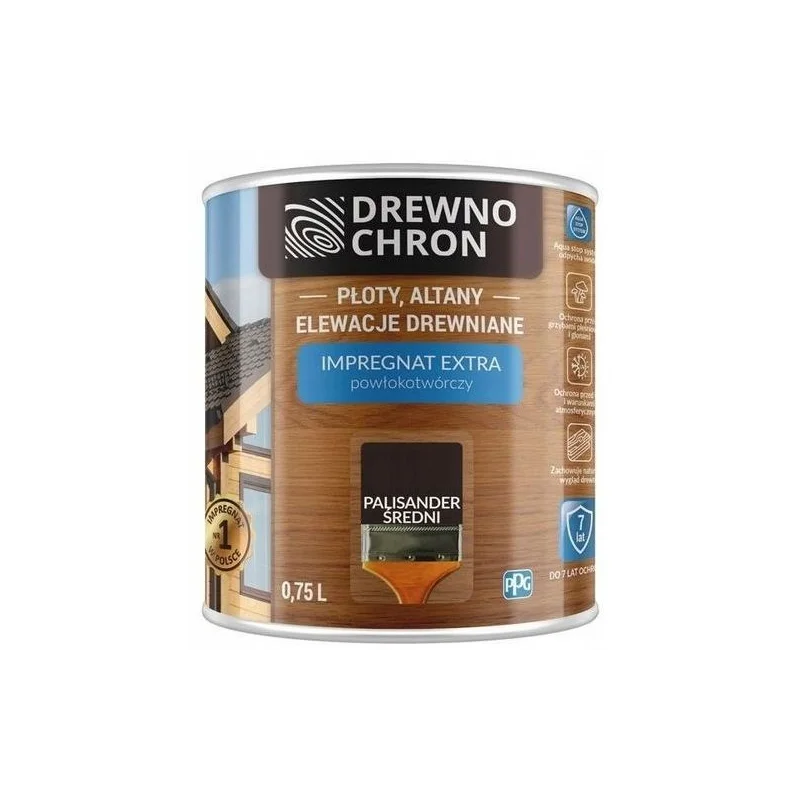 Impregnat extra powłokotwórczy DREWNO CHRON palisander średni 0,75L. BAWDRE10.10