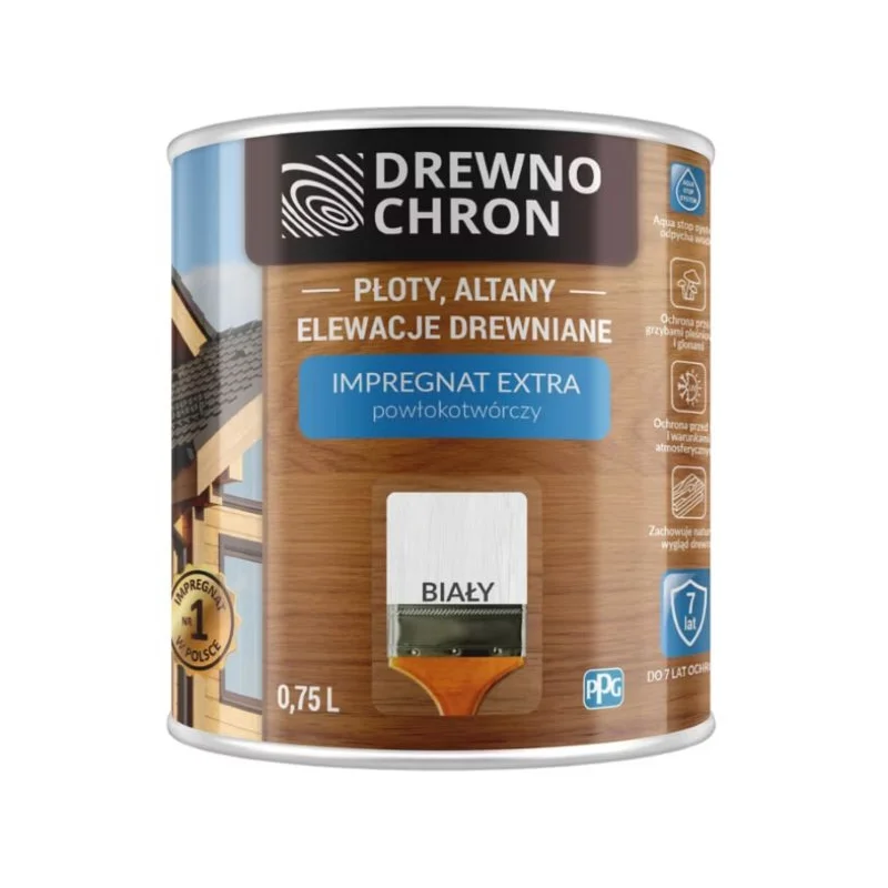 Impregnat extra powłokotwórczy DREWNO CHRON biały 0,75L. BAWDRE10.50