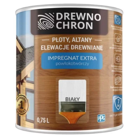 Impregnat extra powłokotwórczy DREWNO CHRON biały 0,75L. BAWDRE10.50