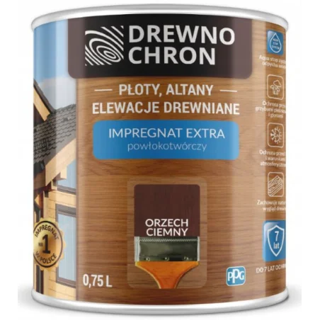 Impregnat extra powłokotwórczy  DREWNO CHRON orzech ciemny 0,75L. BAWDRE10.18