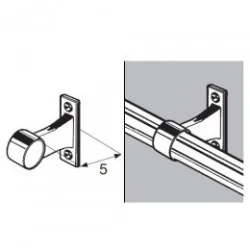 Uchwyt dystansowy przelotowy - Ø 25 chrom SZAC9980CH