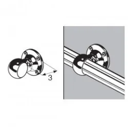 Rohrhalter gewölbt für Rohr - Ø 25mm Chrom Design