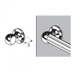 Rohrendhalter gewölbt für Rohr - Ø 25mm Chrom Design SZAC9930CHR