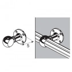 Rohrhalter gewölbt für Rohr - Ø 25mm Chrom Design SZAC9940CHR