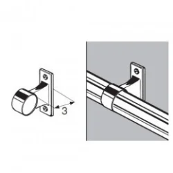 Uchwyt dystansowy przelotowy - Ø 25 chrom SZAC9960CHR
