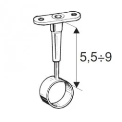 Uchwyt dystansowy przelotowy - Ø 25 chrom SZ936CR