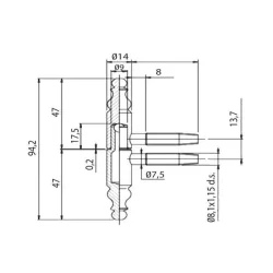 Skrzydło dolne zawiasu ZAW188.50