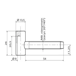 Skrzydło górne zawiasu ZA-PL-122