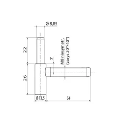 Skrzydło górne zawiasu ZA-PL-123