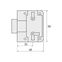 Zamek meblowy nakładany "30" KAP3445