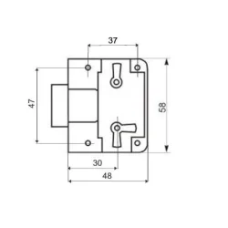 Zamek meblowy 30 bez klucza KAP2050