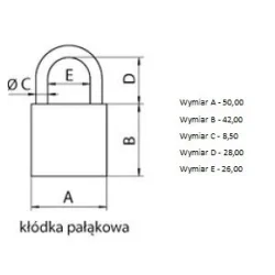Kłódka B-Harko "50" KD-HR-004