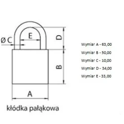 Vorhängschloss mit Bügel M&D KZE-60 KLO126.02