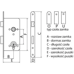 Zamek ZW100S 72/60 WB stolarka ocynk srebrny ZP-WA-203