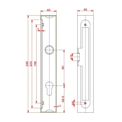 Kaseta GAP 40x40 z zamkiem ZW KAS187.4