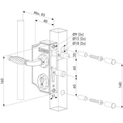 Zamek LAKY30F2 ozdobny WADZAM01.13