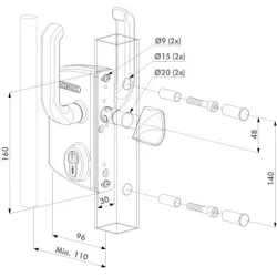 Zamek do bram przesuwnych LSKZ40U2 WADZAM01.11