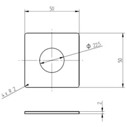 Szyld inox o wymiarach 50x50 mm SZY55.11