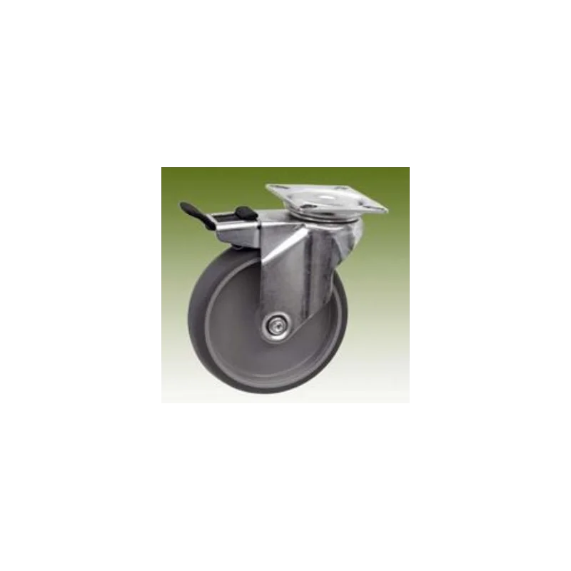 Kółko skrętne fi 75 z płytką z hamulcem RR3014-75