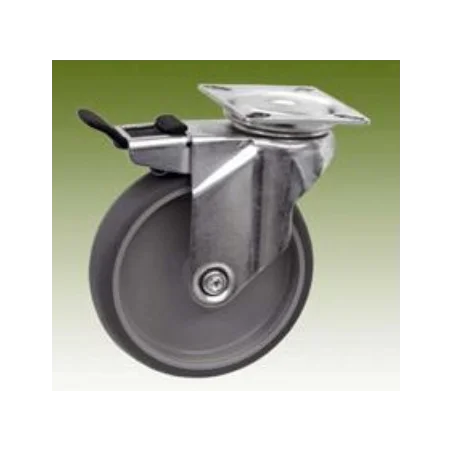 Kółko skrętne fi 75 z płytką z hamulcem RR3014-75